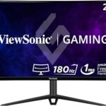 VIEWSONIC 27" 2K 1500R Curved Gaming Monitor, 165Hz refresh rate, 1ms,HDMI (2.0)*2, DP (1.4)*1, USB-A 3.1*3 (charging port*1), USB-B 3.1*1, 3.5 Audio out *1, Micro USB*1