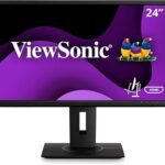 VIEWSONIC 24" Wide LCD DisplayPort HDMIx2 USB3.0x2 Tilt Swivel Pivot H/J Speakers